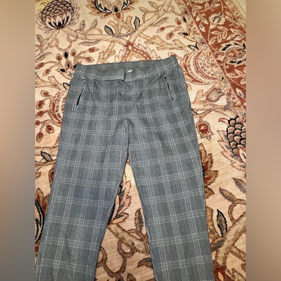 89th and Madison checkered black-and-white pants with side zip pockets size LG - Picture 10 of 10